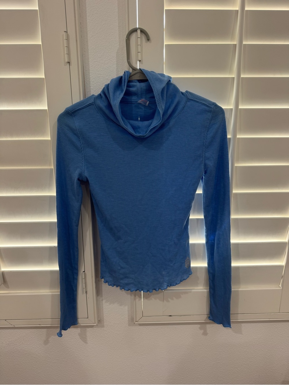 FP Movement by Free People Periwinkle Cowl Neck Hoodie Long Sleeve Tee